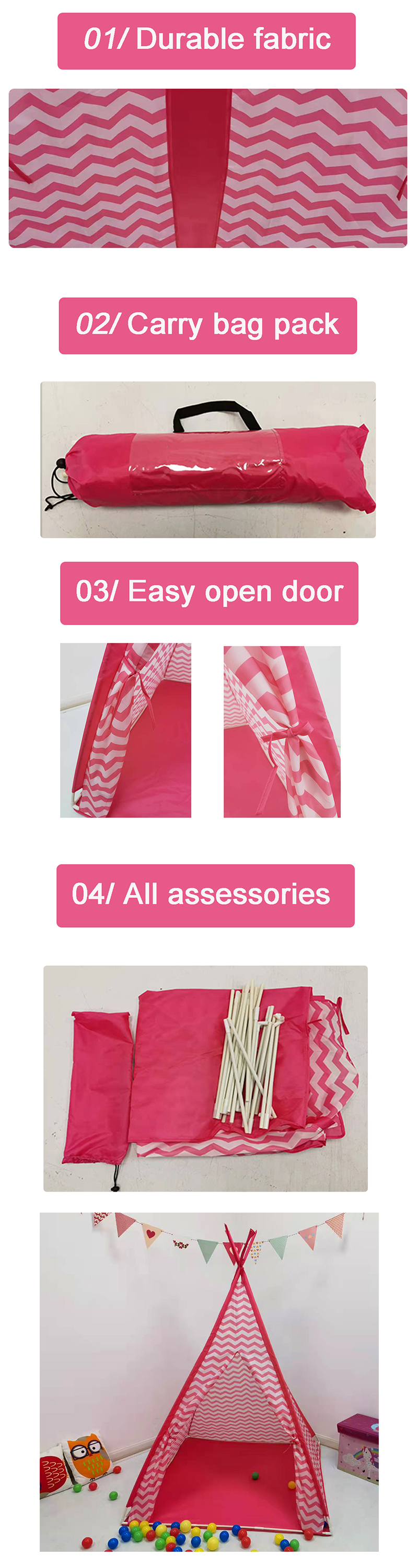 pink teepee play tent