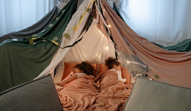Use children's tents to create a solitary space for children