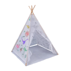 Nice Dinosaur Kids DIY Painting Teepee Tent For Girls Boys Great Gift For Your Little One