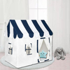 Black Stripe Canvas Cotton Cover Wooden Pole Kids Play House Tent
