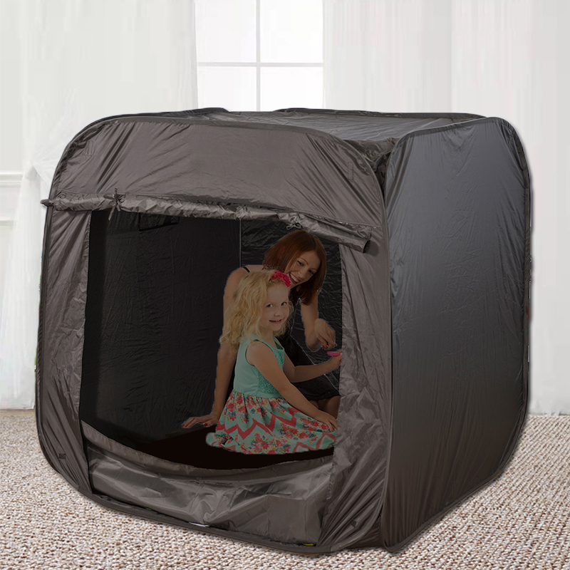 Child's Dark Den Square Pop Up Sensory Space For Autism Girls Boys