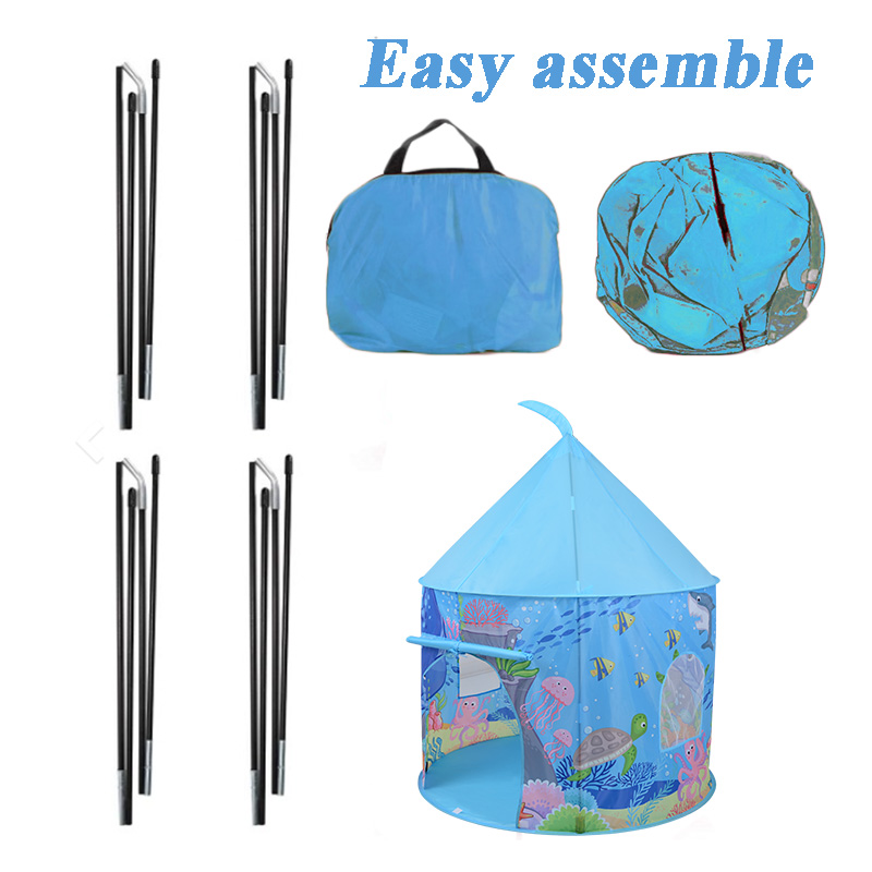 Ocean Kids Castle Tent With Portable Carry Bag Use Home Yard Easy Assemble