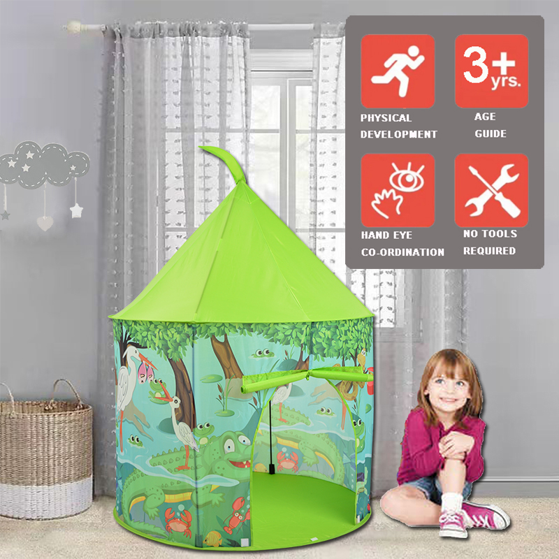 Jungle Kids Castle Tent With Portable Carry Bag Use Home Yard Easy Assemble