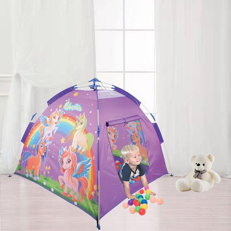 Unicorn Dome Tent Purple Color Ball Pit Tent For Girls Boys Toddlers