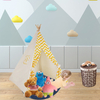 Yellow wave stripe Teepee Kids Play Indian Tent House Canvas Children Indoor Wigwam Playhouse for Indoor Play Deco