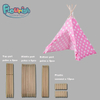 Pink with white dot Hot sale high quality cotton canvas Indian teepee tent kids for indoor toy tents 