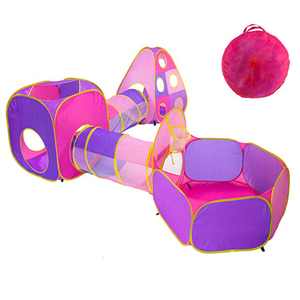 Kids Playhouse Popup Tents withTunnels ball pit and Basketball Hoop Large Play Tent For Boys Grils Use Outdoor