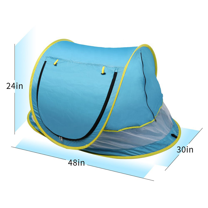 Pop Up Blue Foldable Baby Peapod Beach Tent Travel Bed UPF 50 Sun Shelters 