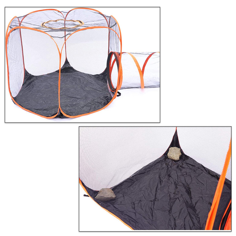 Outdoor Cat Enclosures Cage Tent Pet Play House 3 Levels of Jumping Tower Hexagon Tent With 1 Tunne