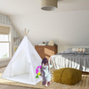 White Cotton Canvas DIY Painting Portable Kids Canvas Teepee Tent 