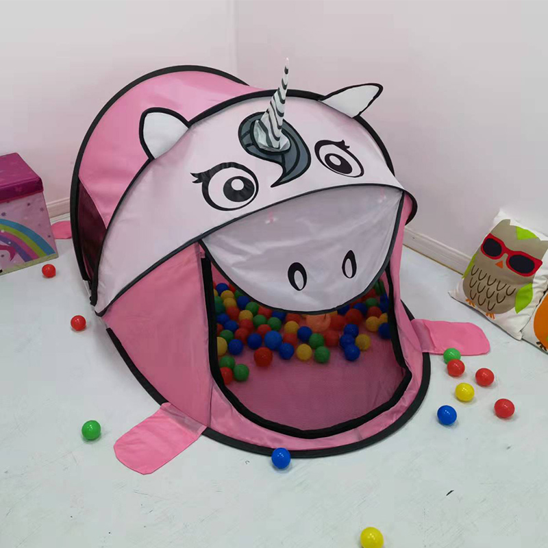Portable Cute Unicorn Shape Pop Up Kids Play Tent Ball Pit Tent