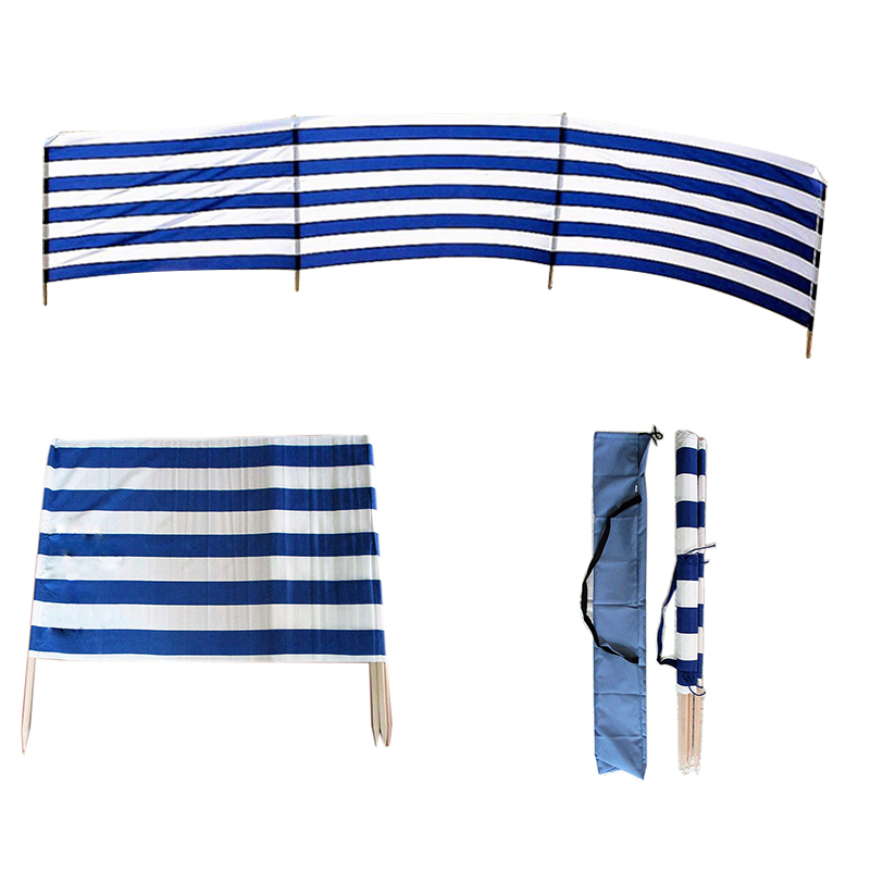 Navy Theme Wood Poles Windbreak Beach Wind Screen Privacy Windblocker