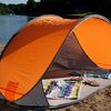 Anti UV Orange Large Pop-Up Beach Shade Shelter Portable Foldable Beach Tent