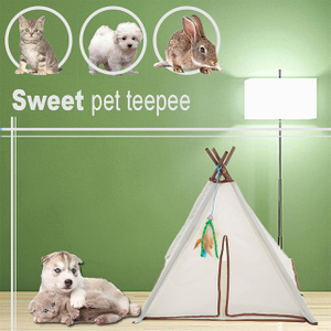 New Design 4 PVC Poles Polyester Material Pet Teepee Tent , Kitty Camp TeePee Cat Toy