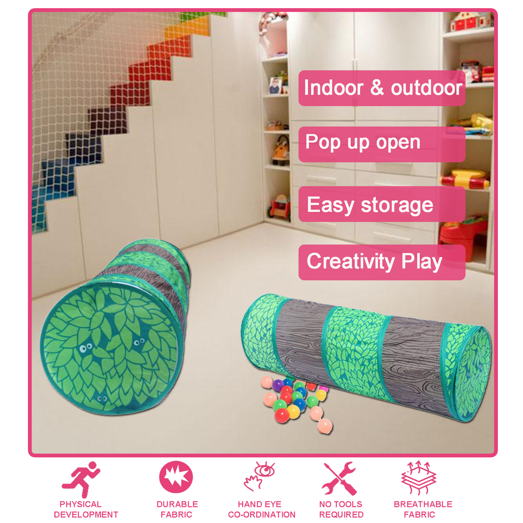 Tree Design Kids Play Tunnel Tent