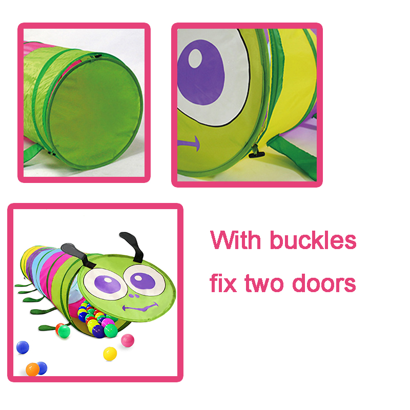 Multicolor Worm Pop Up Foldable Crawl Through Play Tunnel Toy Crawling Tunnel Play Tent