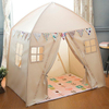 White Easy Set Up Large Cotton Canvas Kids House Shape Square Teepee Tent