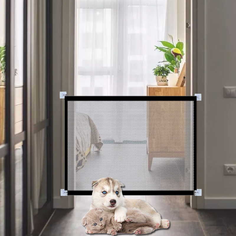 Pet Barrier Fences Portable Folding Breathable Mesh Dog Gate Pet Separation Guard Isolated Fence 