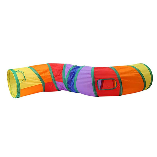 Extensible Collapsible Portable S Shape Pet Cat Play Tunnel With Hole