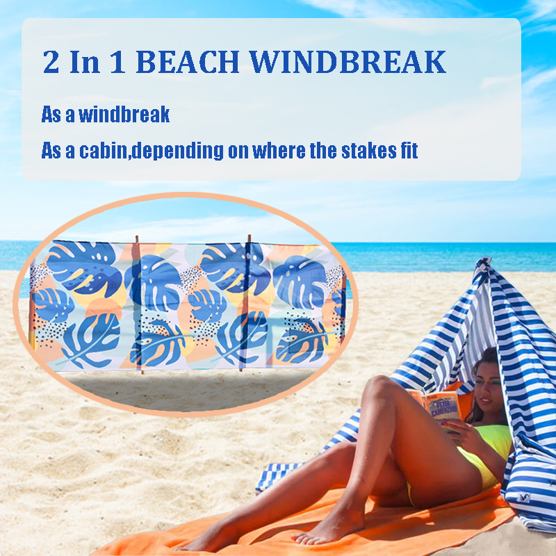 New Design Wholesale Custom Printed Windbreak Holiday Garden Camping Beach Sun Shade 