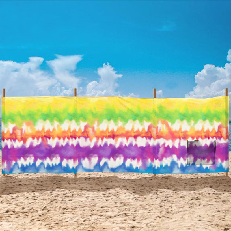 Colorful beach windbreak