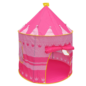 CPT7138 pink color with crown pattern easy folding pop up princess kids castle tent