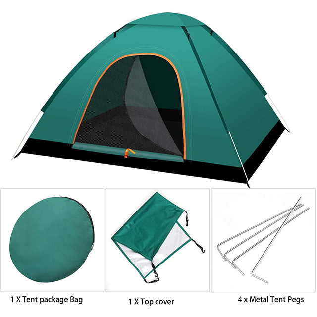2 Person Lightweight Tent Green Instant Automatic pop up Camping Tent ,Waterproof Windproof, UV Protection