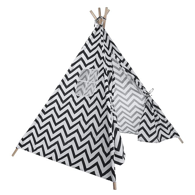 XP-TP060 Black chevron kids indian teepee tent , easy folding protable play house for Indoor Outdoor,with carriy case