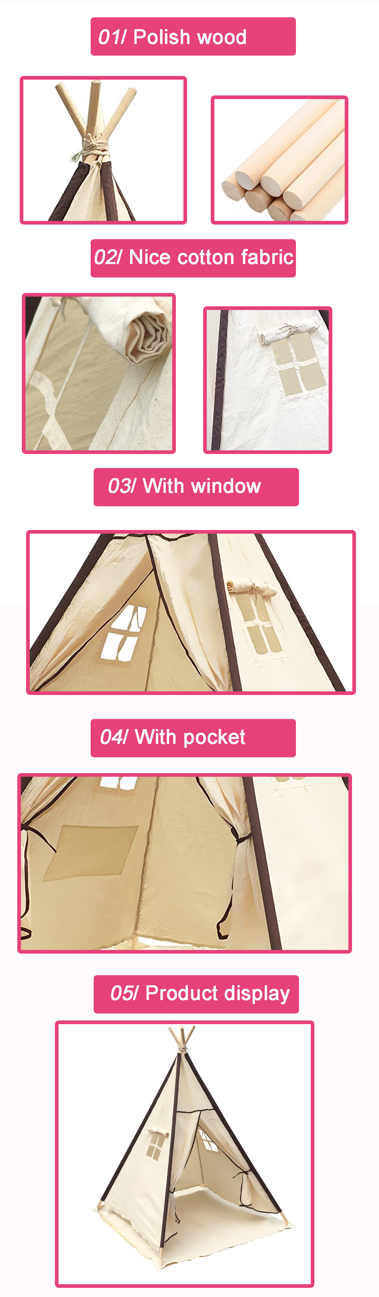canvas teepee tent for kids