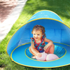 Blue Space Ship Design Pop Up Baby Beach Tent UPF 50+ Summer Shade Tent Beach Umbrella for Infant with Pool