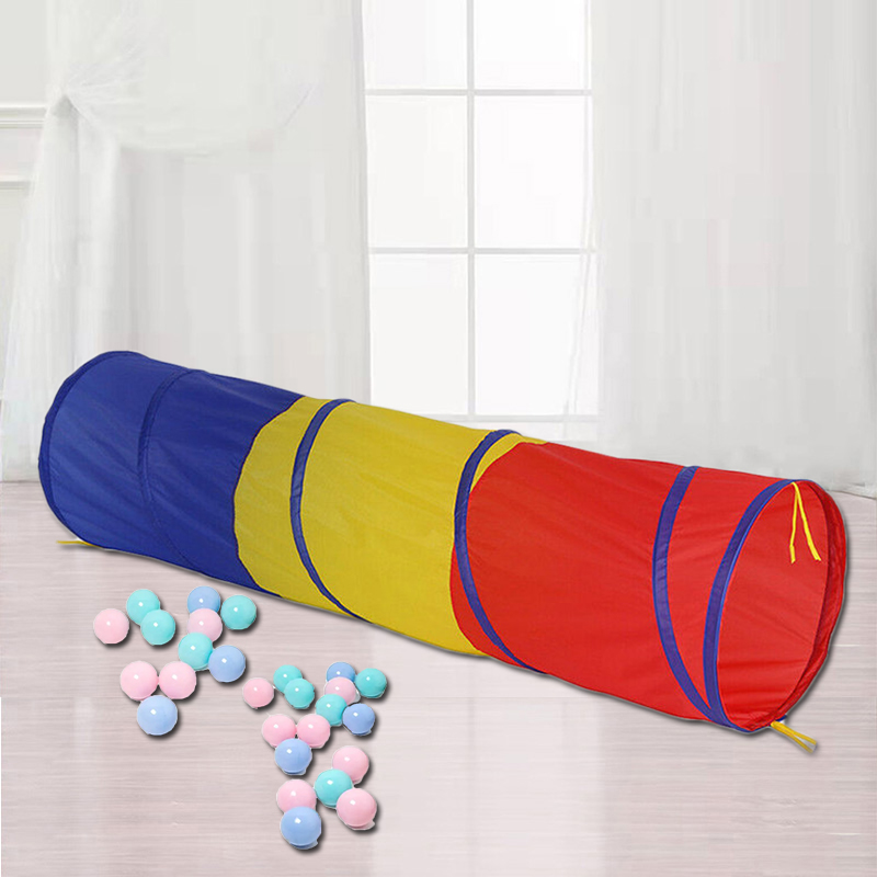 Colorful stripe tunnel tent