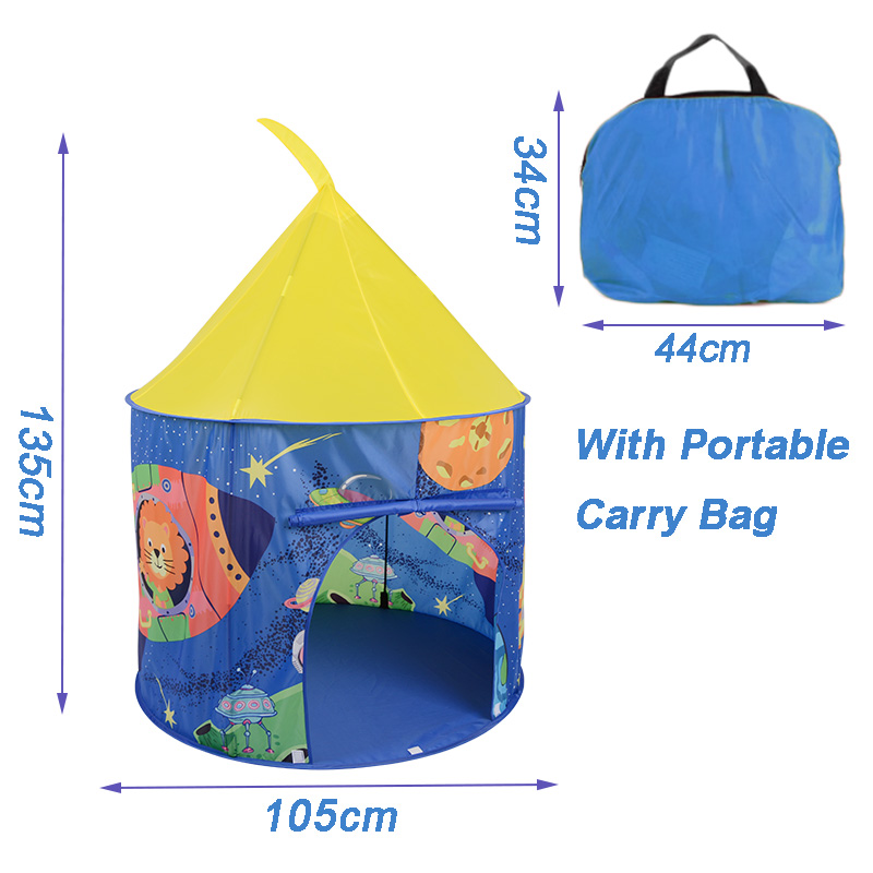 Spaceship Kids Castle Tent With Portable Carry Bag Use Home Yard Easy Assemble