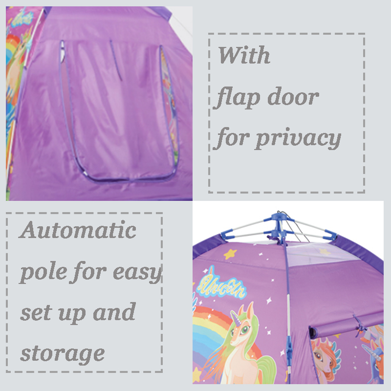 Unicorn Dome Tent Purple Color Ball Pit Tent For Girls Boys Toddlers