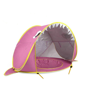Pink Shark Baby Beach Tent Pop up Beach Toys Outdoor Camping Sunshade Foldable Tents For Kids