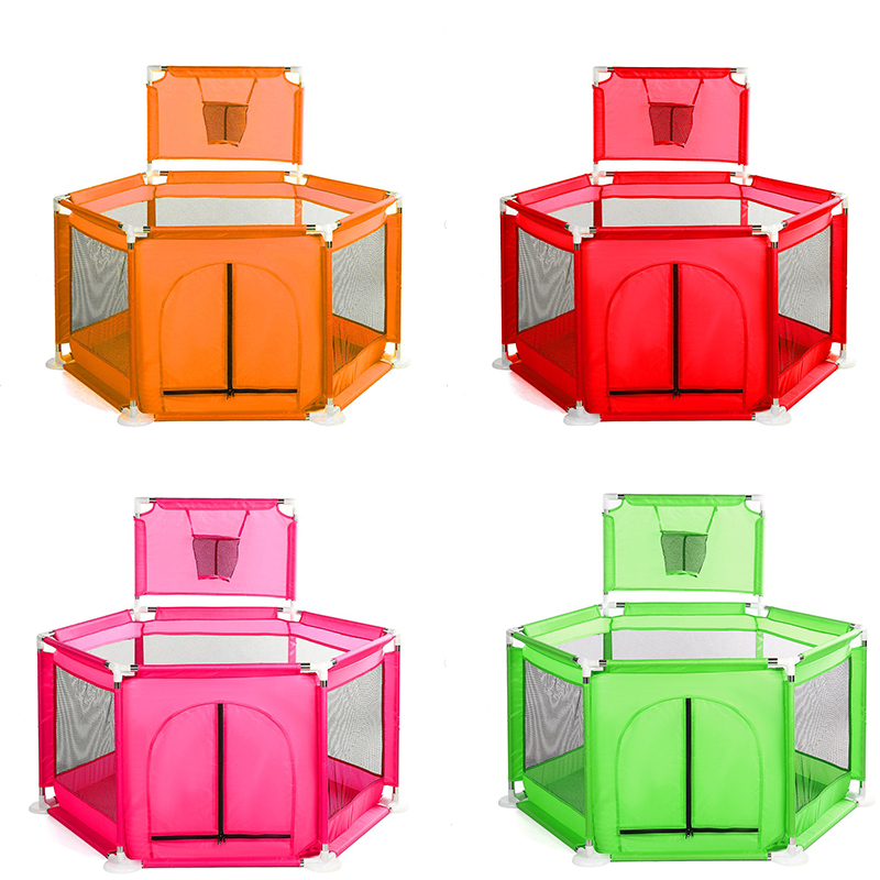 Baby Playpen With Basketbll Hoop Kids Ball Pit Tent Oxford Polyester