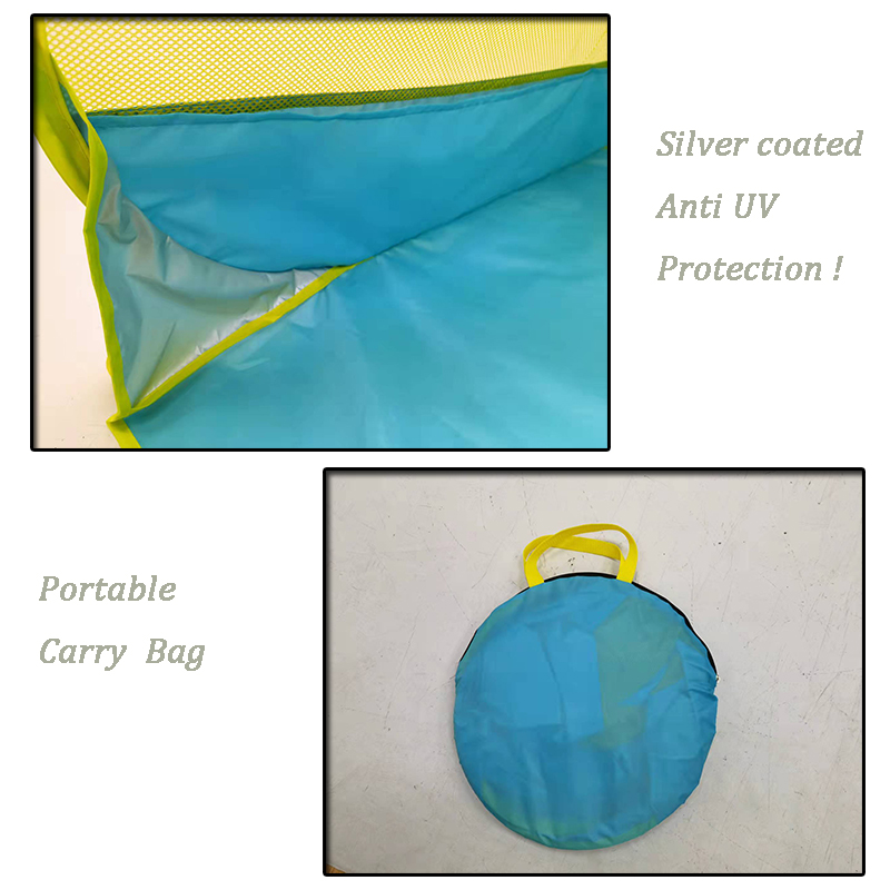 Blue Easy Set-up Beach Tent Automatic Pop Up Instant Beach Shade 