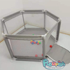 Grey Portable Playpen for Baby, Extra Large Hexagonal Design Play Yard, Fence Breathable Mesh Play Tent for Indoor and Outdoor