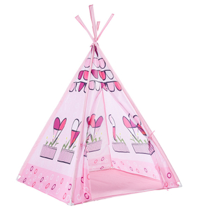 Sweet pink flower wigwam girl teepee house for playing game portable foldable use Indoor Outdoor Home backyard waterproof