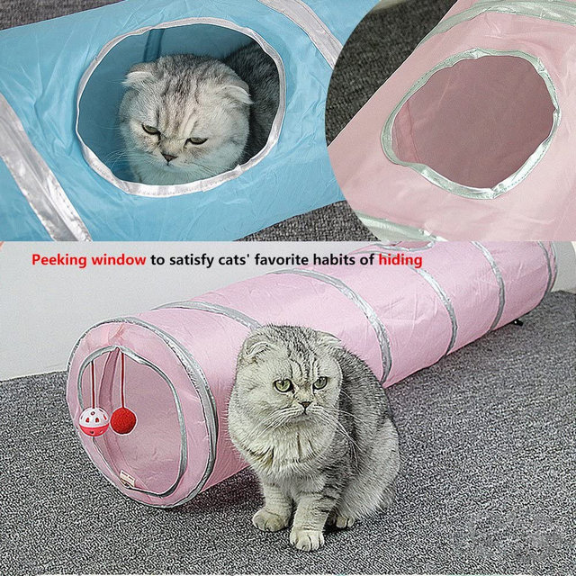 Outdoor Training and Exercise Training Blue with silver Connect Pet Play Tunnel Tube For Small Pet Dog Cats Rabbits