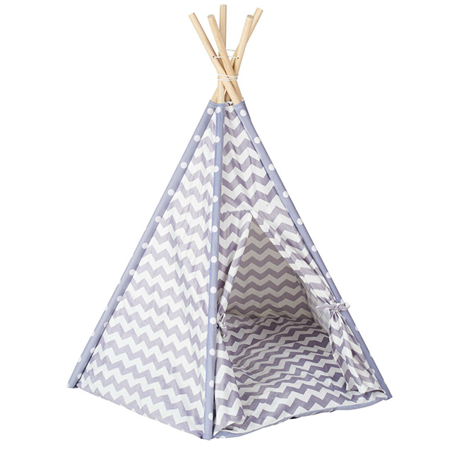Grey Chevron pet tipi 