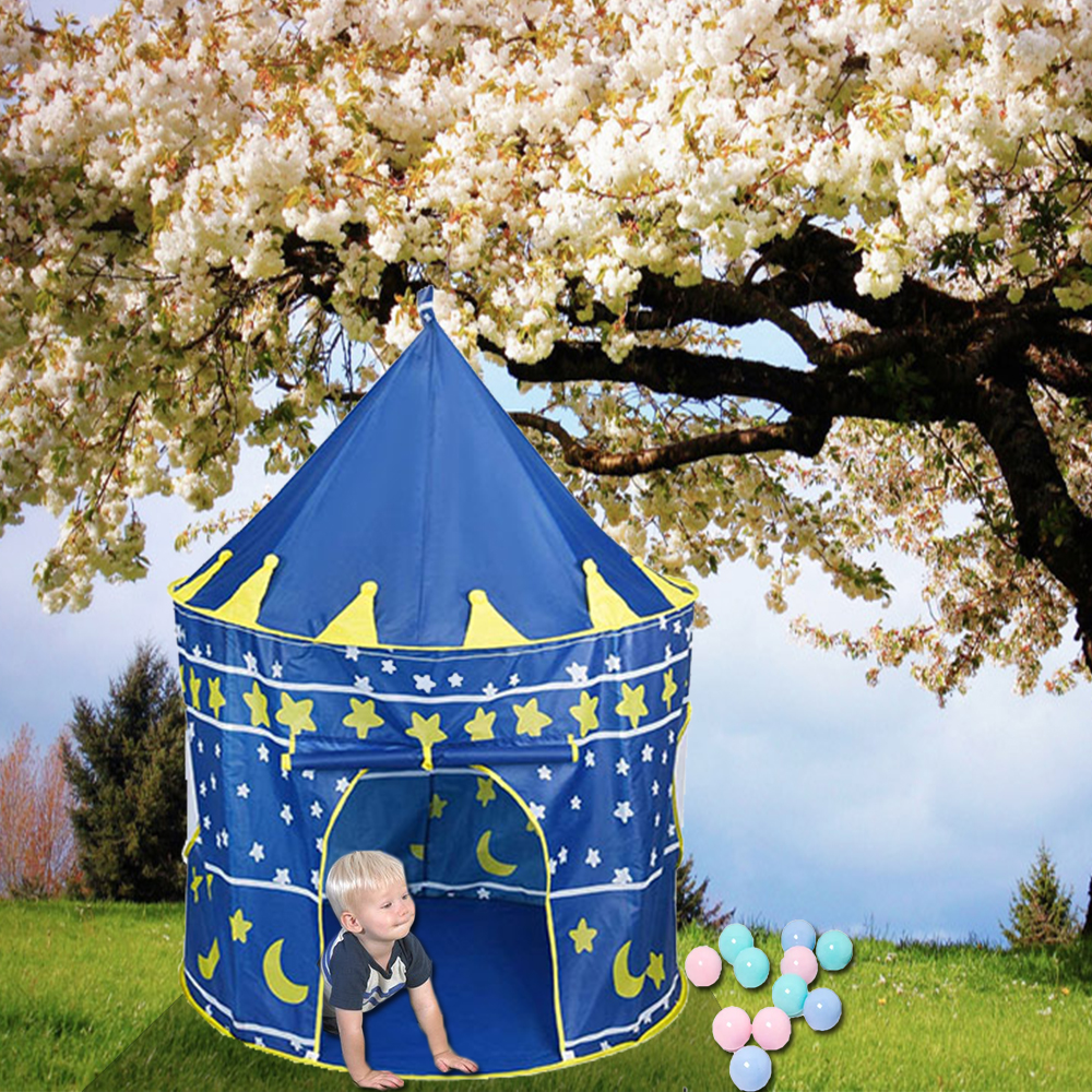 CPT7131 Blue color with yellow Star Moon portable and easy folding high quality cheap price use for indoor outdoor castle play tent