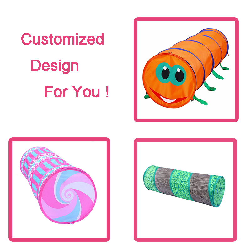 Multicolor Worm Pop Up Foldable Crawl Through Play Tunnel Toy Crawling Tunnel Play Tent
