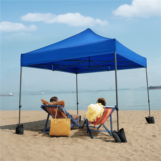 Blue Outdoor 10' x 10' Pop Up Heavy Duty Waterproof Gazebo Tents,Canopy with Metal Frame and Roller Bag