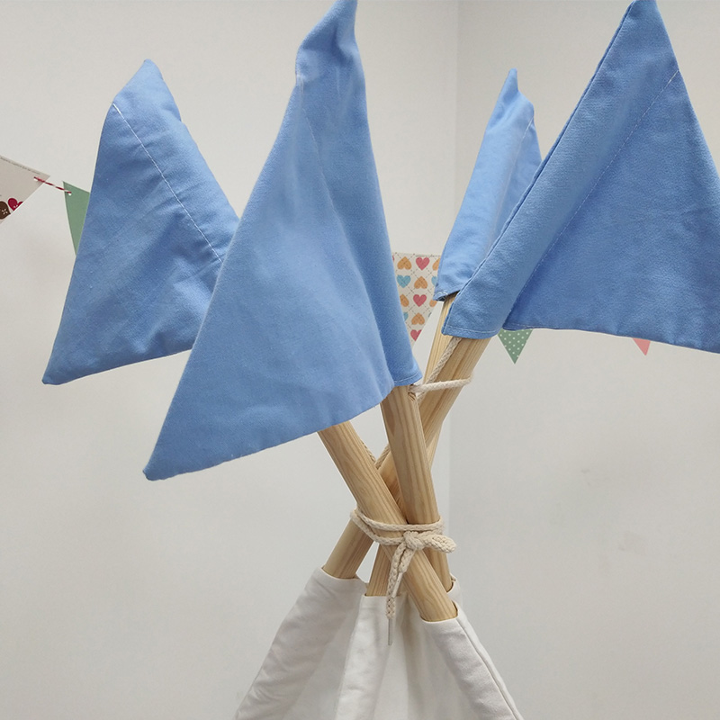Amazon hot selling blue fabric canvas foldable kids teepee tent use for Indoor Outdoor