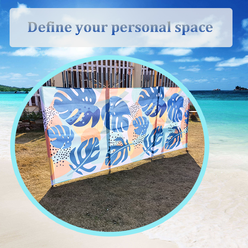 New Design Wholesale Custom Printed Windbreak Holiday Garden Camping Beach Sun Shade 