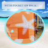 New Orange Fishes Beach Windbreak Fabric Material With Wooden Poles