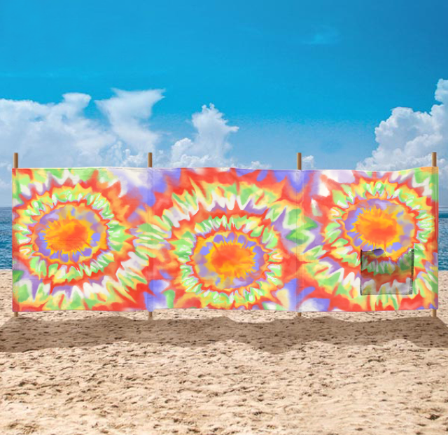 New design wind blocker Wooden Pole Summer 4 poles outdoor beach Windbreak Shelter Sun Screen