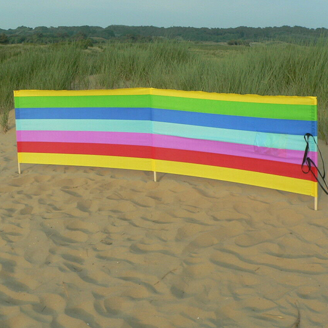 New design Colorful 4 5 6 8 10 Pole Holiday Camping Beach Windscreen Windbreak