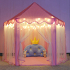 Pink Large Princess Castle Play Tent Playhouse with Star Lights Toys for Girls Kids Children Indoor Games 