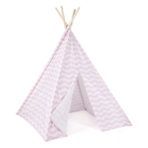 XP-TP063 wave stripe pattern kids teepee wigwam, childrens play tent for girls boys,100% Canvas with wooden pole,easy set up with carry bag